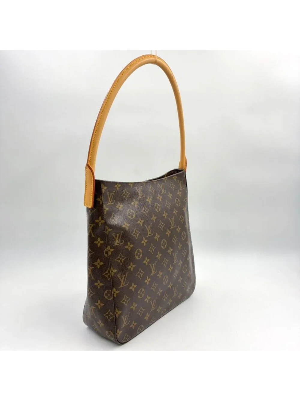 Louis Vuitton Looping GM Monogram Leather Brown Light Shoulder Bag Gold